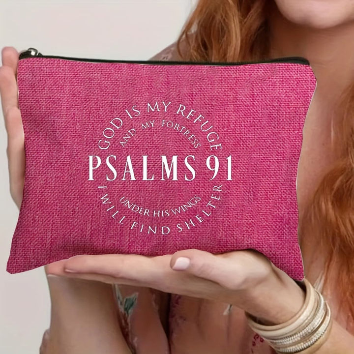Christianartworkshop Bedruckte Kosmetiktasche aus Canvas mit Psalm 91: Verkörpere seinen Schutz und seine Fürsorge. - image 2