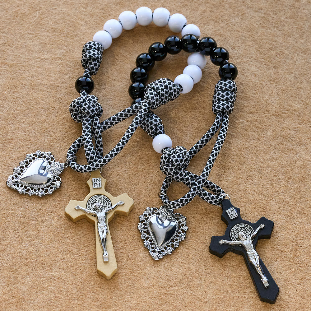 Christianartworkshop Rosenkranz-Set für Paare im Taschenformat mit Herz Jesu und Kruzifix - image 3