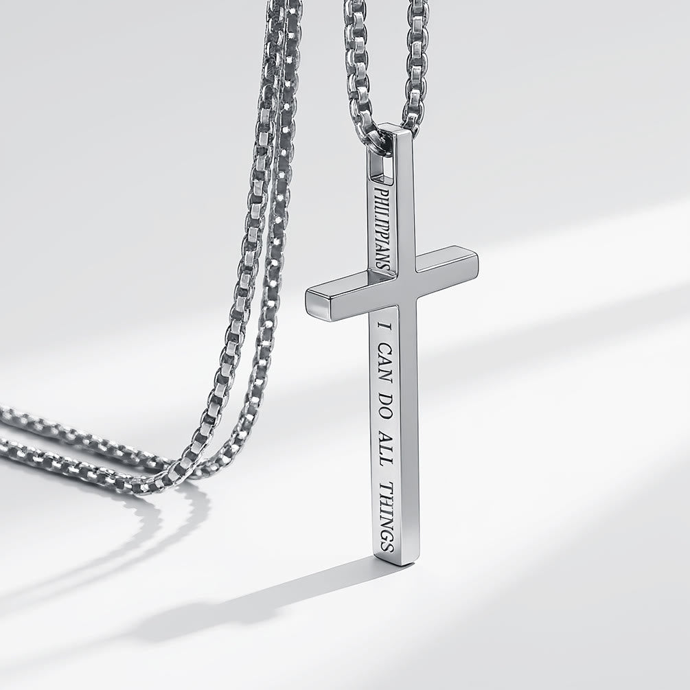 Christianartworkshop Kreuzkette mit der Inschrift „Ich kann alles tun“: Stilvolle Erinnerung an seine zärtliche Stärke - Silber - image 5