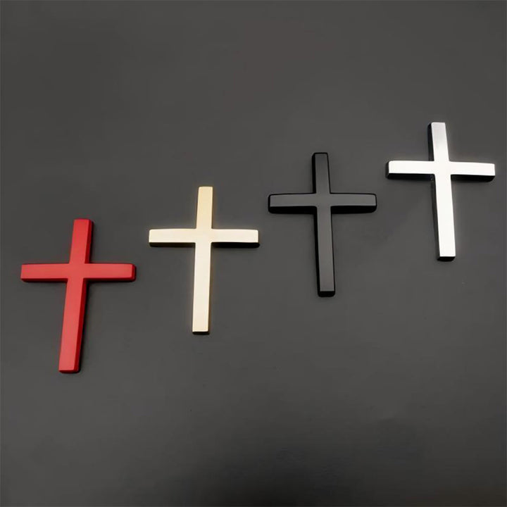 Christianartworkshop Robuster Autoaufkleber mit Metallkreuz: Erinnert an seine stille Führung auf dem Weg - 1 Kreuzset (4 Farben) - image 1