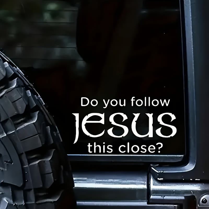 Christianartworkshop Autoaufkleber aus Metall mit der Aufschrift „Folgst du Jesus so eng: Verkörpere seine stille Gegenwart auf den Straßen“ - image 1