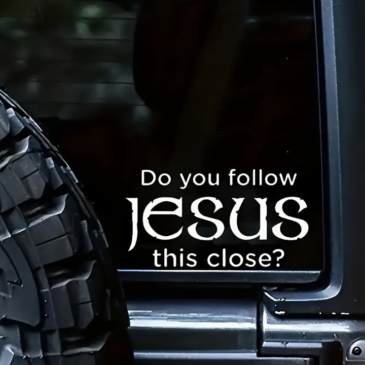 Christianartworkshop Autoaufkleber aus Metall mit der Aufschrift „Folgst du Jesus so eng: Verkörpere seine stille Gegenwart auf den Straßen“ - image 1