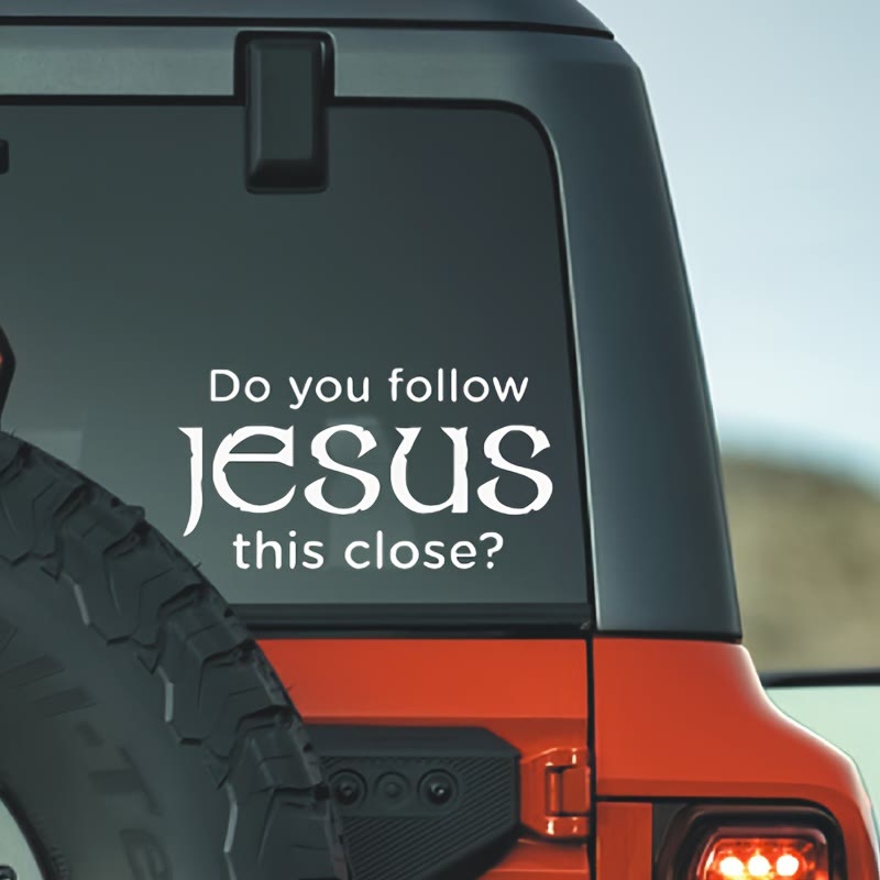 Christianartworkshop Autoaufkleber aus Metall mit der Aufschrift „Folgst du Jesus so eng: Verkörpere seine stille Gegenwart auf den Straßen“ - 10 Stück - image 0