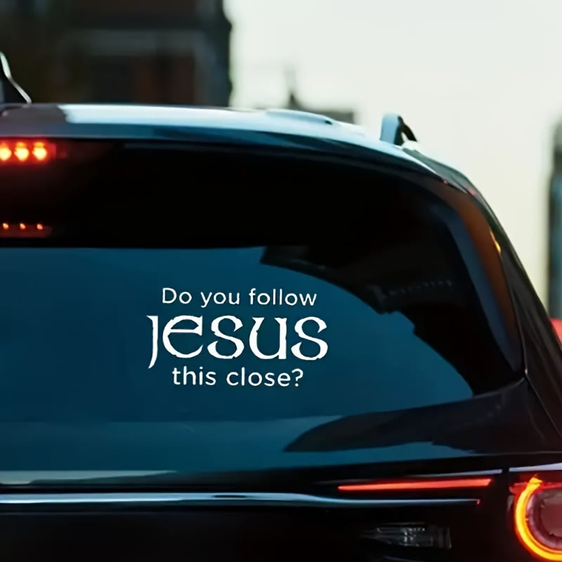 Christianartworkshop Autoaufkleber aus Metall mit der Aufschrift „Folgst du Jesus so eng: Verkörpere seine stille Gegenwart auf den Straßen“ - image 2