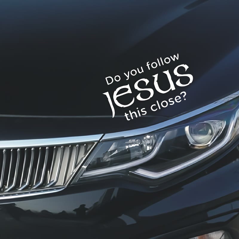 Christianartworkshop Autoaufkleber aus Metall mit der Aufschrift „Folgst du Jesus so eng: Verkörpere seine stille Gegenwart auf den Straßen“ - image 3