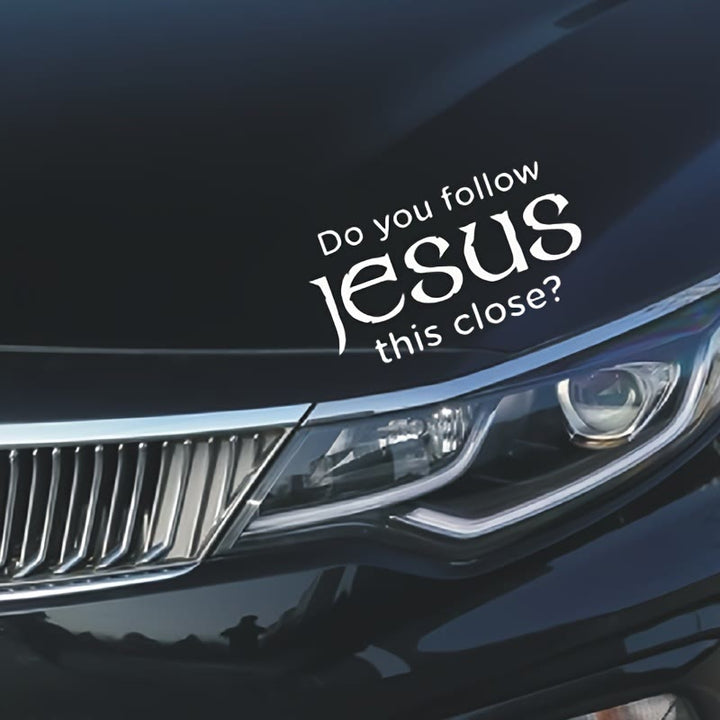 Christianartworkshop Autoaufkleber aus Metall mit der Aufschrift „Folgst du Jesus so eng: Verkörpere seine stille Gegenwart auf den Straßen“ - image 3