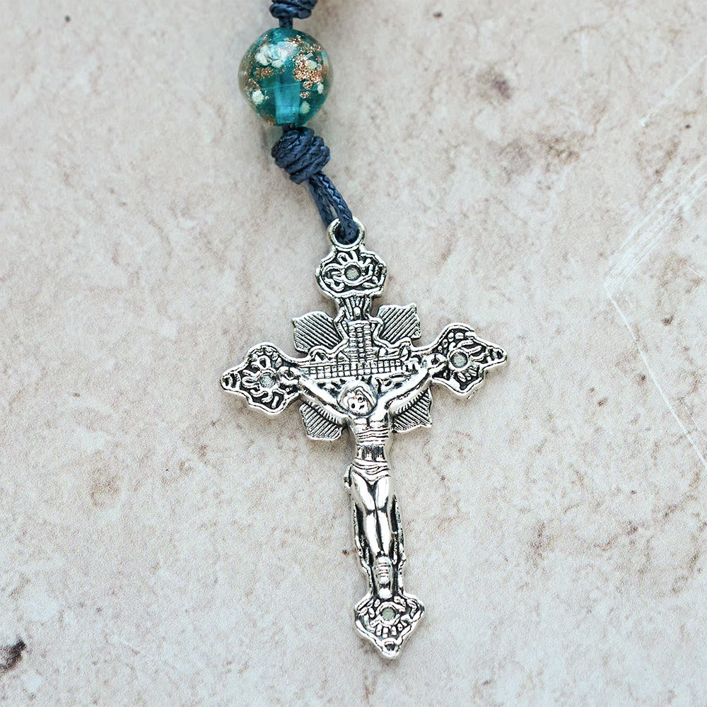 Christianartworkshop Farbwechselnder Rosenkranz mit Katzenaugenmotiv und der Muttergottes als Schutzpatronin: Schimmerndes Glaubensdesign - image 14
