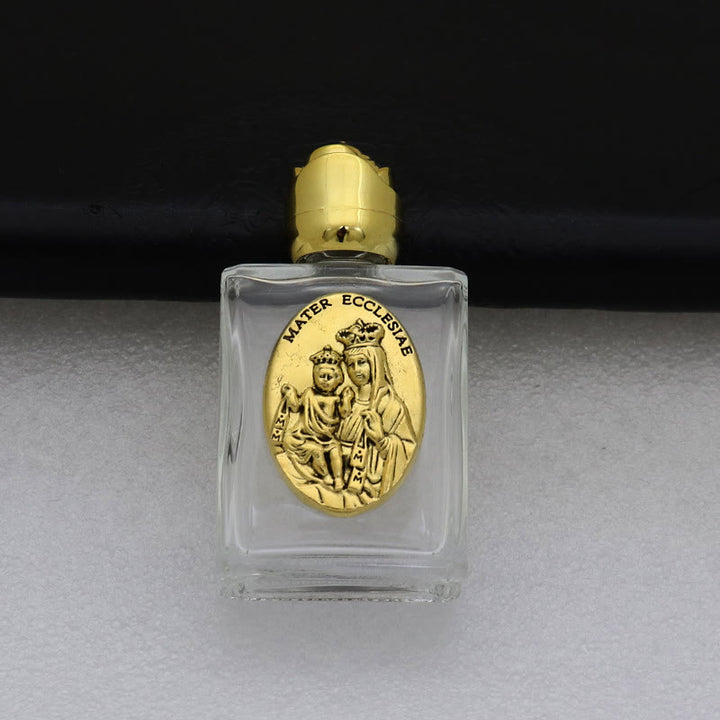 Christianartworkshop Weihwasserflasche mit geprägter heiliger Ikone: Trage seine Fürsorge in spirituellen Momenten bei dir. - Quadratische Flasche - Mater Ecclesiae - Golden - image 5