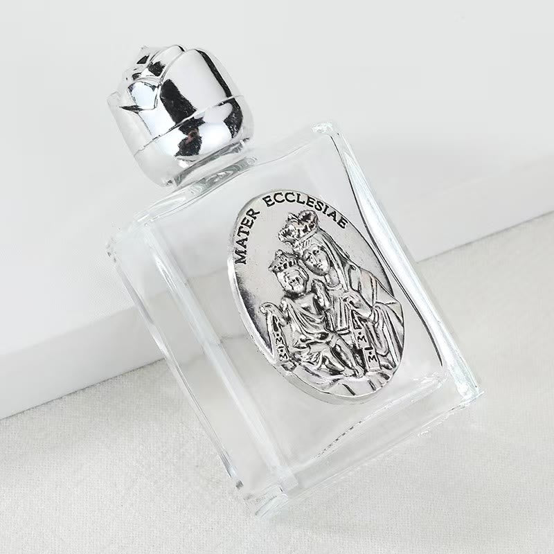 Christianartworkshop Weihwasserflasche mit geprägter heiliger Ikone: Trage seine Fürsorge in spirituellen Momenten bei dir. - Quadratische Flasche - Mater Ecclesiae - Silber - image 14