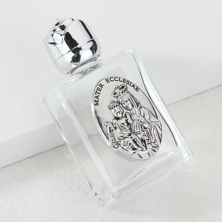 Christianartworkshop Weihwasserflasche mit geprägter heiliger Ikone: Trage seine Fürsorge in spirituellen Momenten bei dir. - Quadratische Flasche - Mater Ecclesiae - Silber - image 14
