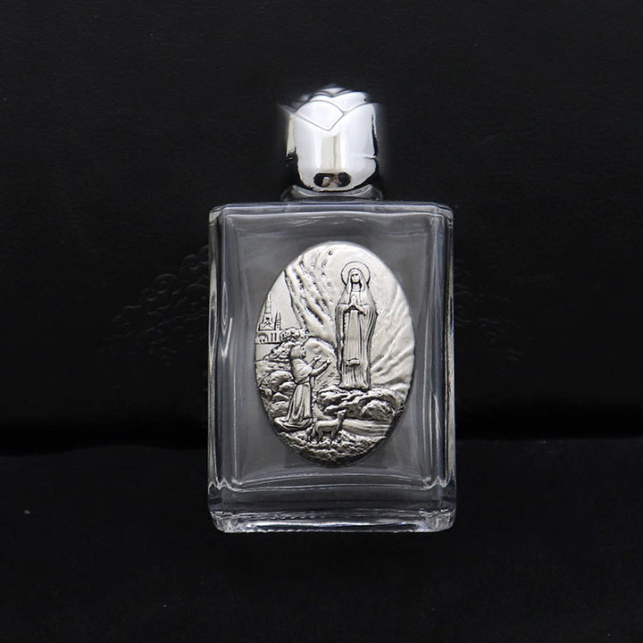 Christianartworkshop Weihwasserflasche mit geprägter heiliger Ikone: Trage seine Fürsorge in spirituellen Momenten bei dir. - Quadratische Flasche - Unsere Liebe Frau von Fatima - Silber - image 17