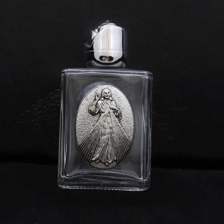 Christianartworkshop Weihwasserflasche mit geprägter heiliger Ikone: Trage seine Fürsorge in spirituellen Momenten bei dir. - Quadratische Flasche - Göttliche Barmherzigkeit - Silber - image 19