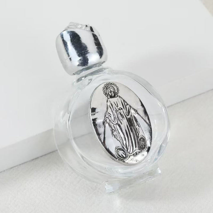 Christianartworkshop Weihwasserflasche mit geprägter heiliger Ikone: Trage seine Fürsorge in spirituellen Momenten bei dir. - Runde Flasche - Wundermedaille - Silber - image 40