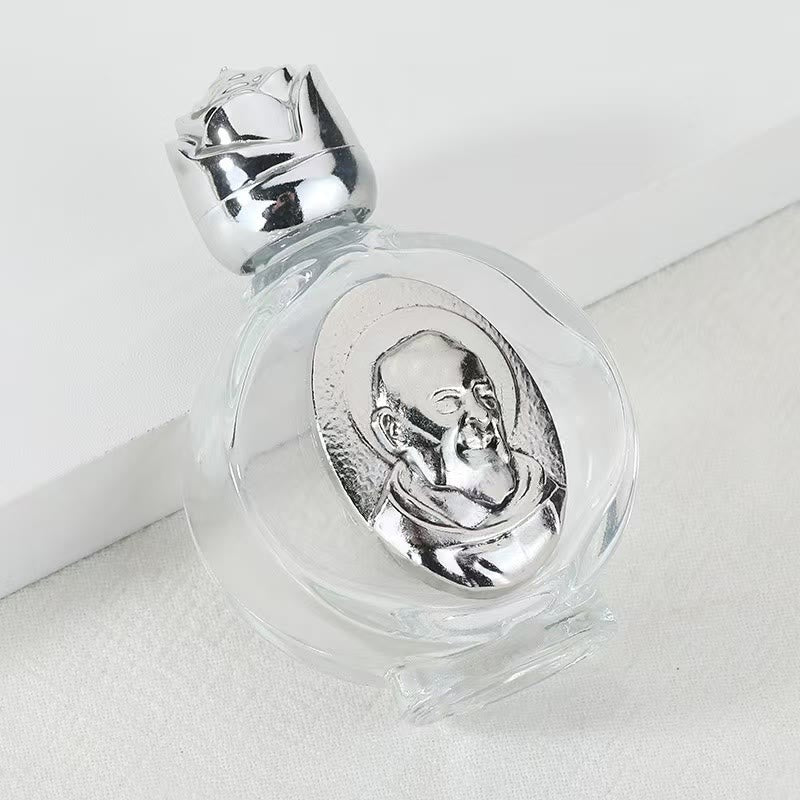 Christianartworkshop Weihwasserflasche mit geprägter heiliger Ikone: Trage seine Fürsorge in spirituellen Momenten bei dir. - Runde Flasche - Papst Franziskus - Silber - image 44