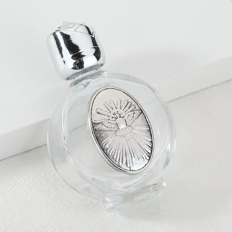 Christianartworkshop Weihwasserflasche mit geprägter heiliger Ikone: Trage seine Fürsorge in spirituellen Momenten bei dir. - Runde Flasche - Heiliger Geist - Silber - image 47