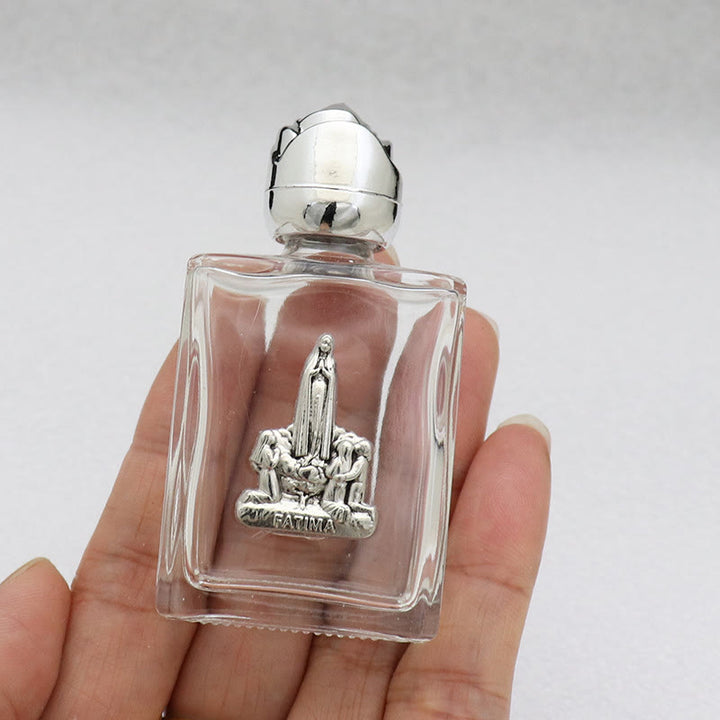 Christianartworkshop Weihwasserflasche mit geprägter heiliger Ikone: Trage seine Fürsorge in spirituellen Momenten bei dir. - Quadratische Flasche - Fatima-Dame - Silber - image 50