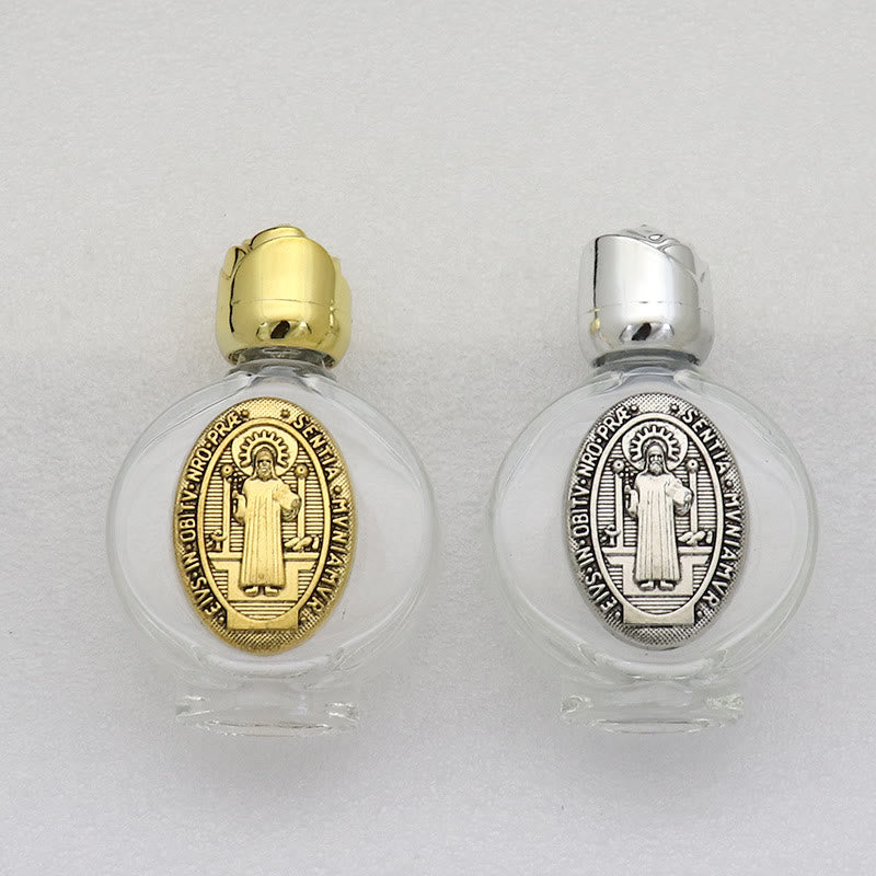 Christianartworkshop Weihwasserflasche mit geprägter heiliger Ikone: Trage seine Fürsorge in spirituellen Momenten bei dir. - image 0