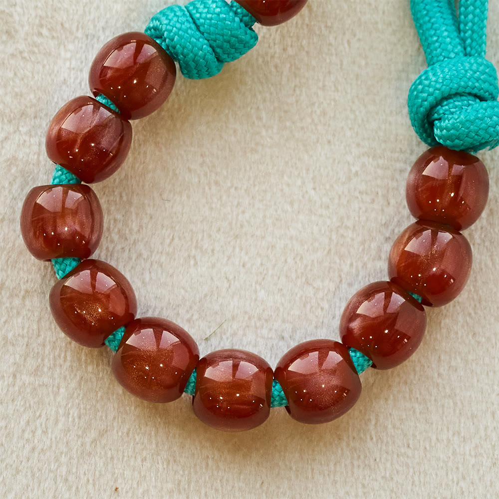 Christianartworkshop Leuchtend türkisfarbener Taschenrosenkranz aus Paracord und purpurroten Perlen mit passendem Marien- und Kruzifix-Element - image 7