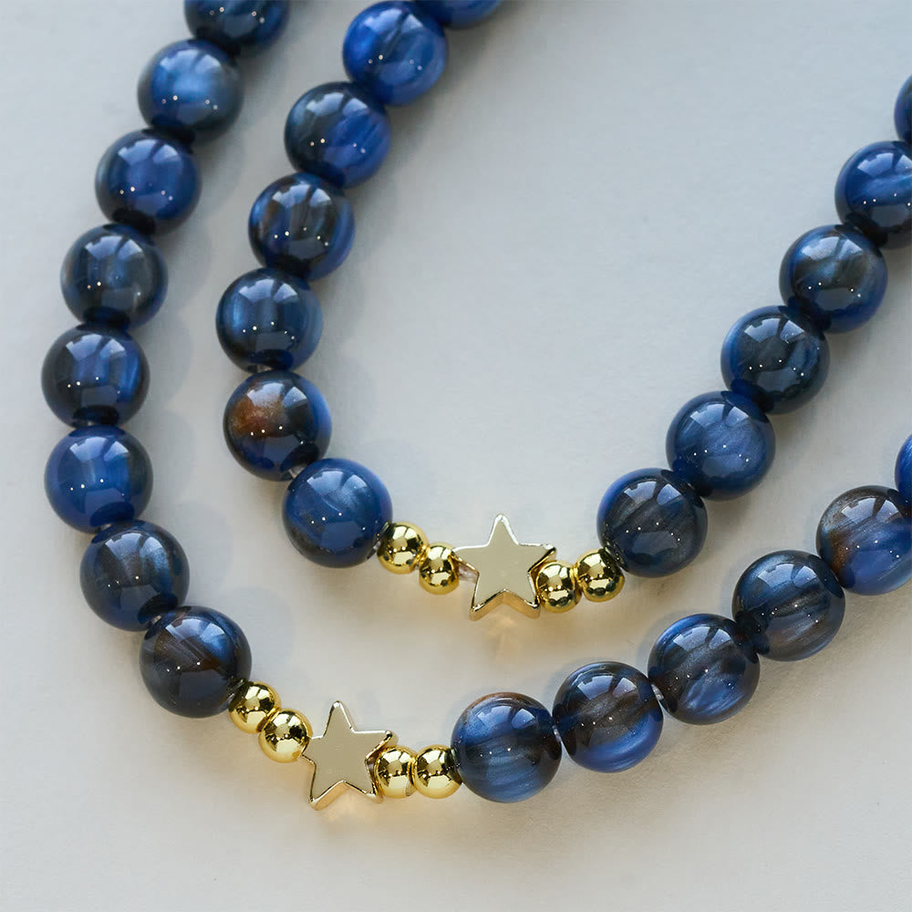 Christianartworkshop Sternenklarer, tiefblauer Rosenkranz mit Sternenzwischenräumen und Marienverehrung - image 6