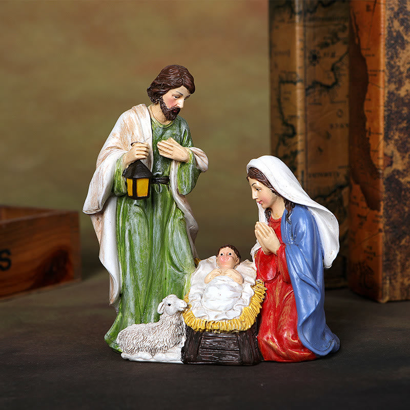 Christianartworkshop Tischleuchte mit Heiliger Familie: Stilvolle Erinnerung an seine zarte Geburt - image 3