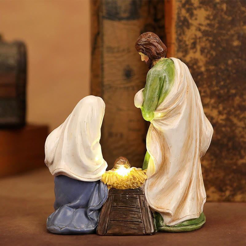 Christianartworkshop Tischleuchte mit Heiliger Familie: Stilvolle Erinnerung an seine zarte Geburt - image 1
