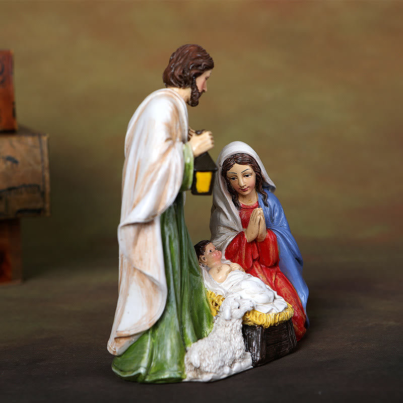 Christianartworkshop Tischleuchte mit Heiliger Familie: Stilvolle Erinnerung an seine zarte Geburt - image 2