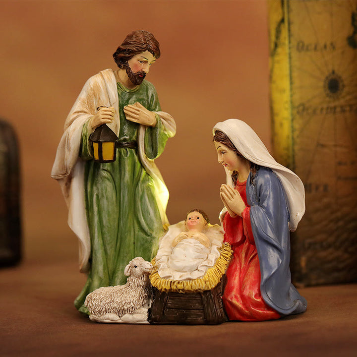 Christianartworkshop Tischleuchte mit Heiliger Familie: Stilvolle Erinnerung an seine zarte Geburt - Heilige Familie - image 0