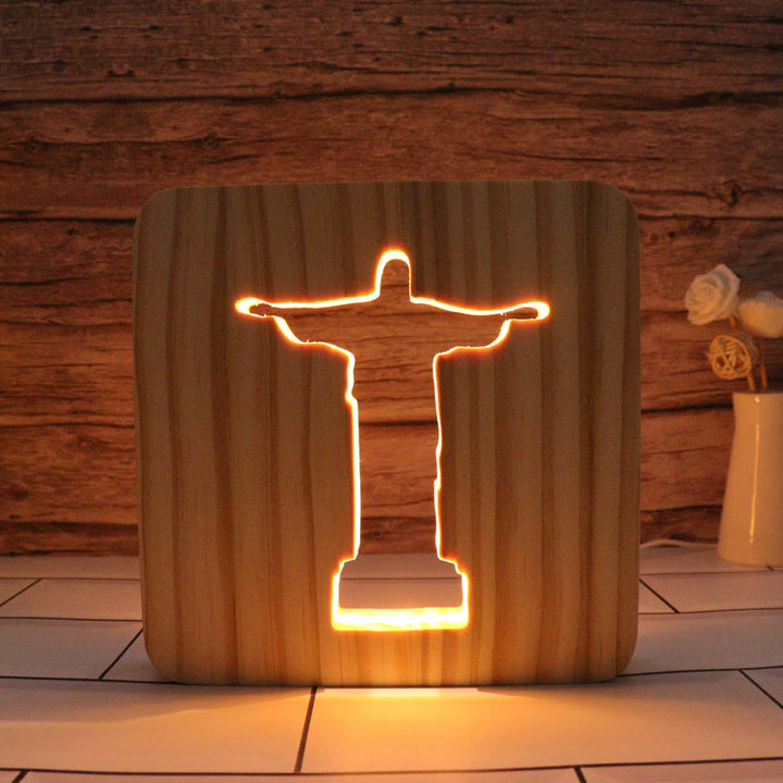 Christianartworkshop Christbaumschmuck aus Holz: Jesus, Kreuz, Taube, Herz – eine leuchtende Verkörperung seiner strahlenden Gnade - Jesus - 7,48''*7,48''/19*19cm - image 0