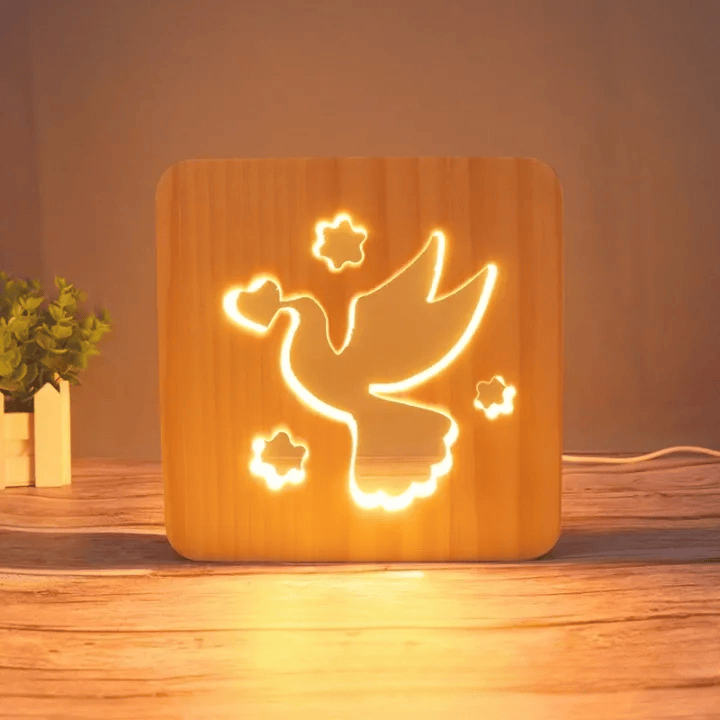 Christianartworkshop Christbaumschmuck aus Holz: Jesus, Kreuz, Taube, Herz – eine leuchtende Verkörperung seiner strahlenden Gnade - Taube - 7,48''*7,48''/19*19cm - image 2