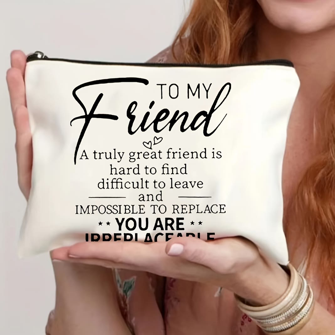 Christianartworkshop An meine Freundin – Unersetzliches Zitat – Reisekosmetiktasche: Verkörpere eure wertvolle Verbundenheit - Weiß - image 0