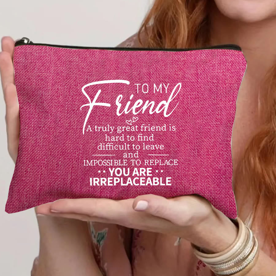Christianartworkshop An meine Freundin – Unersetzliches Zitat – Reisekosmetiktasche: Verkörpere eure wertvolle Verbundenheit - Rosa - image 2