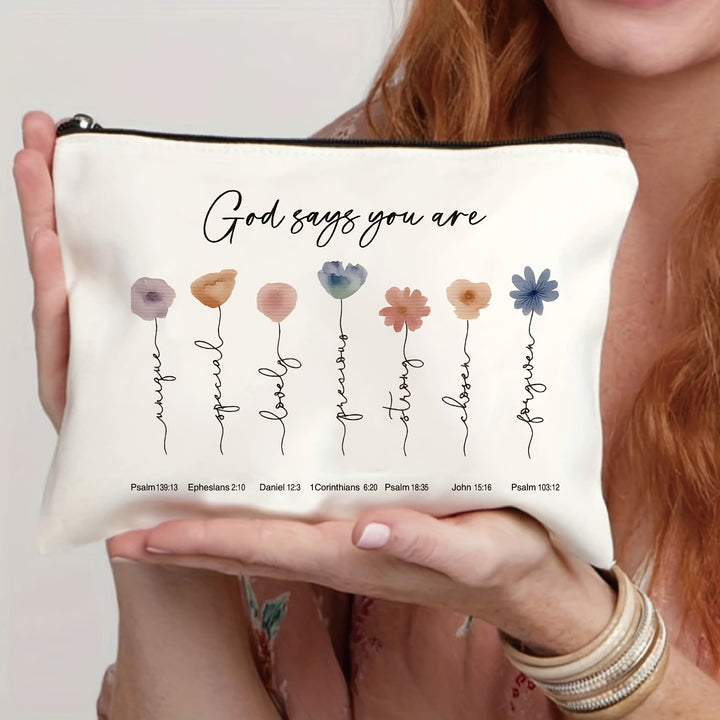 Christianartworkshop Gott sagt, du bist – Schriftstellen-Affirmation – Reise-Kosmetiktasche: Verkörpere seine liebende Wahrheit - Gott sagt, du bist - image 0