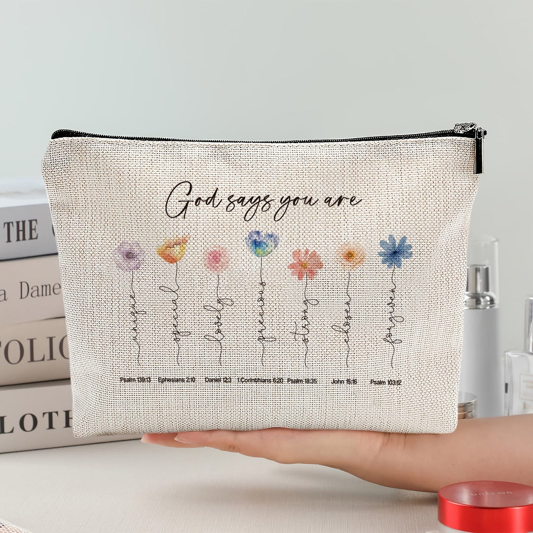 Christianartworkshop Gott sagt, du bist – Schriftstellen-Affirmation – Reise-Kosmetiktasche: Verkörpere seine liebende Wahrheit - image 3