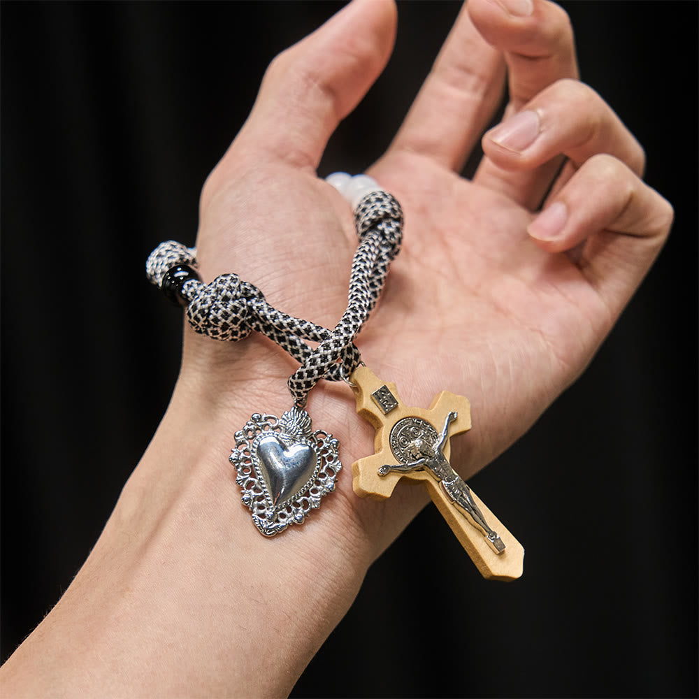 Christianartworkshop Rosenkranz-Set für Paare im Taschenformat mit Herz Jesu und Kruzifix - image 2