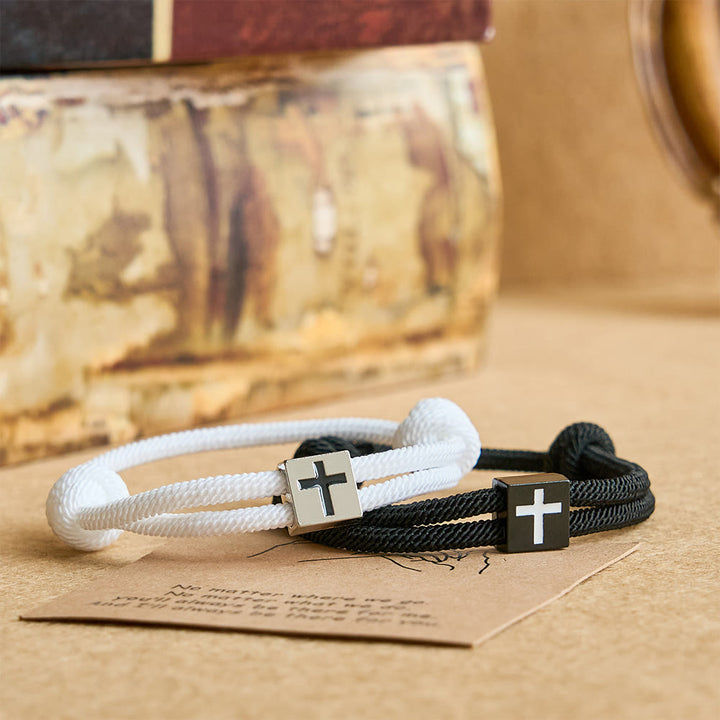 Christianartworkshop Milano Seilkreuz-Armband mit Geschenkkarte: Ein liebevoller Segen für Taufe und besondere Anlässe - image 4