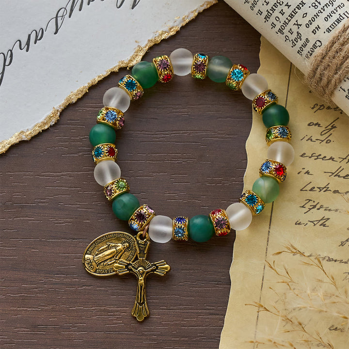 Christianartworkshop Glattes, mattiertes Achat-Kreuz & Marienarmband: Eine Erinnerung an seine zärtliche Liebe - image 4
