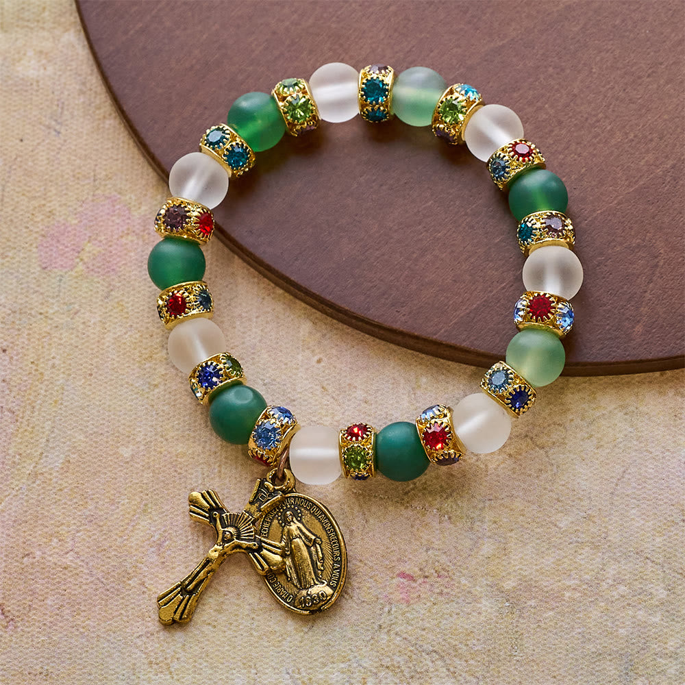 Christianartworkshop Glattes, mattiertes Achat-Kreuz & Marienarmband: Eine Erinnerung an seine zärtliche Liebe - image 6