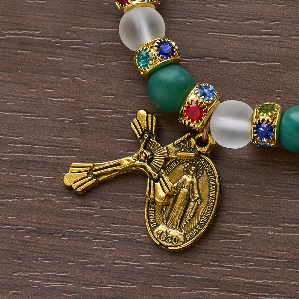 Christianartworkshop Glattes, mattiertes Achat-Kreuz & Marienarmband: Eine Erinnerung an seine zärtliche Liebe - image 8