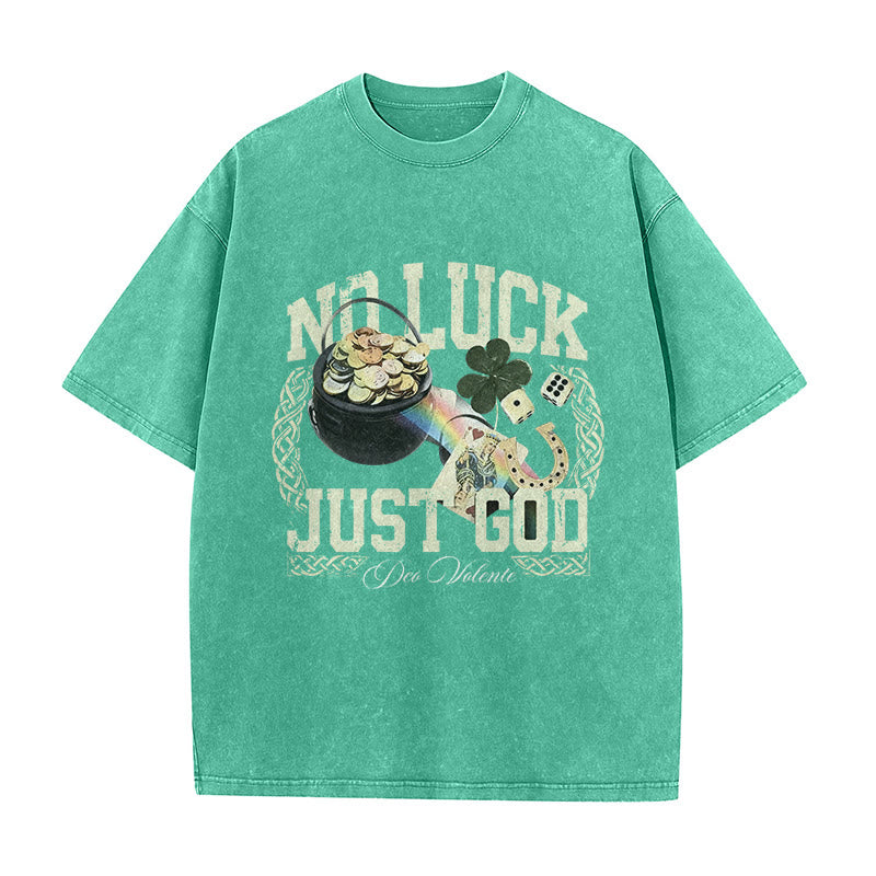 Christianartworkshop Kein Glück, nur Gott – Unisex-T-Shirt zum St. Patrick’s Day (vorgewaschen) - Grün - 5XL - image 3