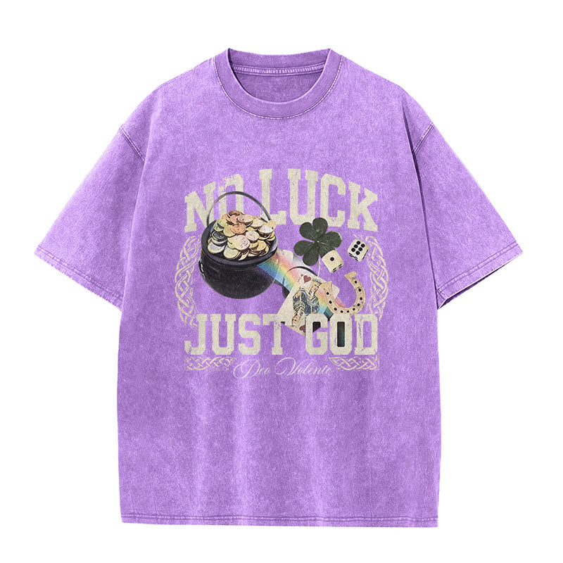 Christianartworkshop Kein Glück, nur Gott – Unisex-T-Shirt zum St. Patrick’s Day (vorgewaschen) - Lila - 5XL - image 10