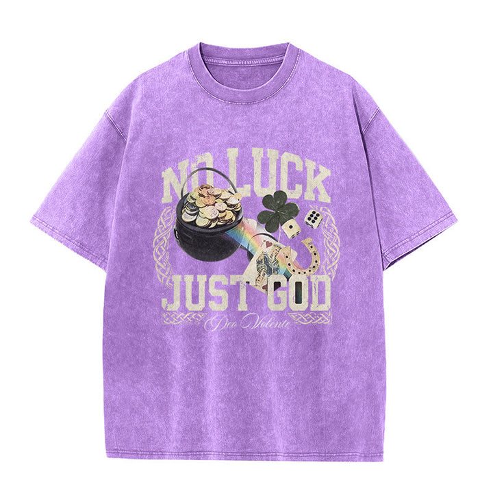 Christianartworkshop Kein Glück, nur Gott – Unisex-T-Shirt zum St. Patrick’s Day (vorgewaschen) - Lila - 5XL - image 10