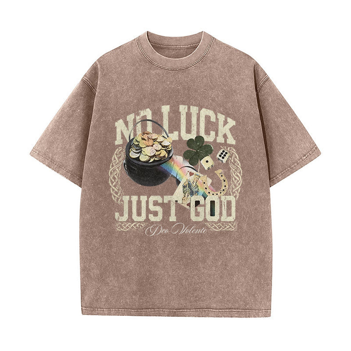 Christianartworkshop Kein Glück, nur Gott – Unisex-T-Shirt zum St. Patrick’s Day (vorgewaschen) - Braun - 5XL - image 6