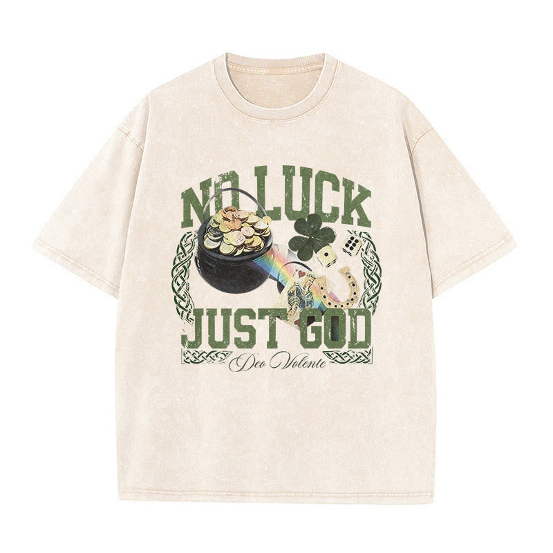 Christianartworkshop Kein Glück, nur Gott – Unisex-T-Shirt zum St. Patrick’s Day (vorgewaschen) - Beige - 5XL - image 4
