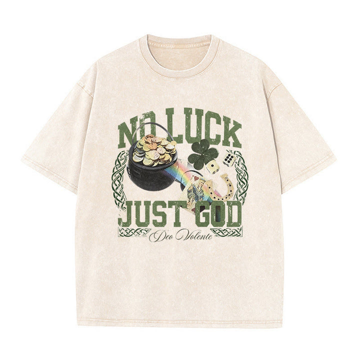 Christianartworkshop Kein Glück, nur Gott – Unisex-T-Shirt zum St. Patrick’s Day (vorgewaschen) - Beige - 5XL - image 4