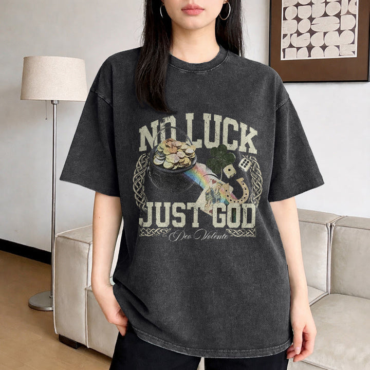 Christianartworkshop Kein Glück, nur Gott – Unisex-T-Shirt zum St. Patrick’s Day (vorgewaschen) - image 1