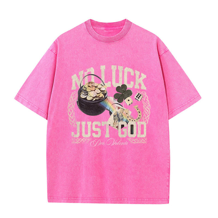 Christianartworkshop Kein Glück, nur Gott – Unisex-T-Shirt zum St. Patrick’s Day (vorgewaschen) - Rosa - 5XL - image 8