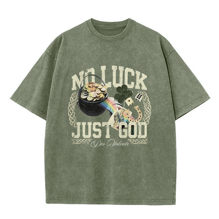 Christianartworkshop Kein Glück, nur Gott – Unisex-T-Shirt zum St. Patrick’s Day (vorgewaschen) - Armeegrün - 5XL - image 9