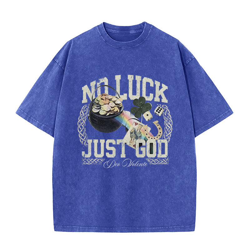 Christianartworkshop Kein Glück, nur Gott – Unisex-T-Shirt zum St. Patrick’s Day (vorgewaschen) - Blau - 5XL - image 7