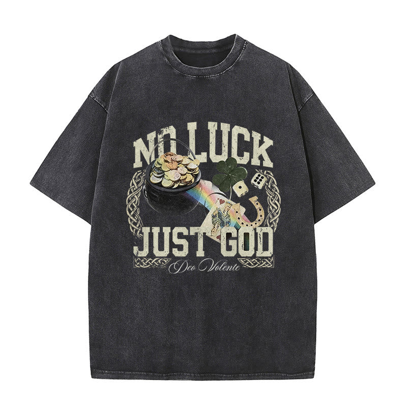 Christianartworkshop Kein Glück, nur Gott – Unisex-T-Shirt zum St. Patrick’s Day (vorgewaschen) - Schwarz - 5XL - image 0