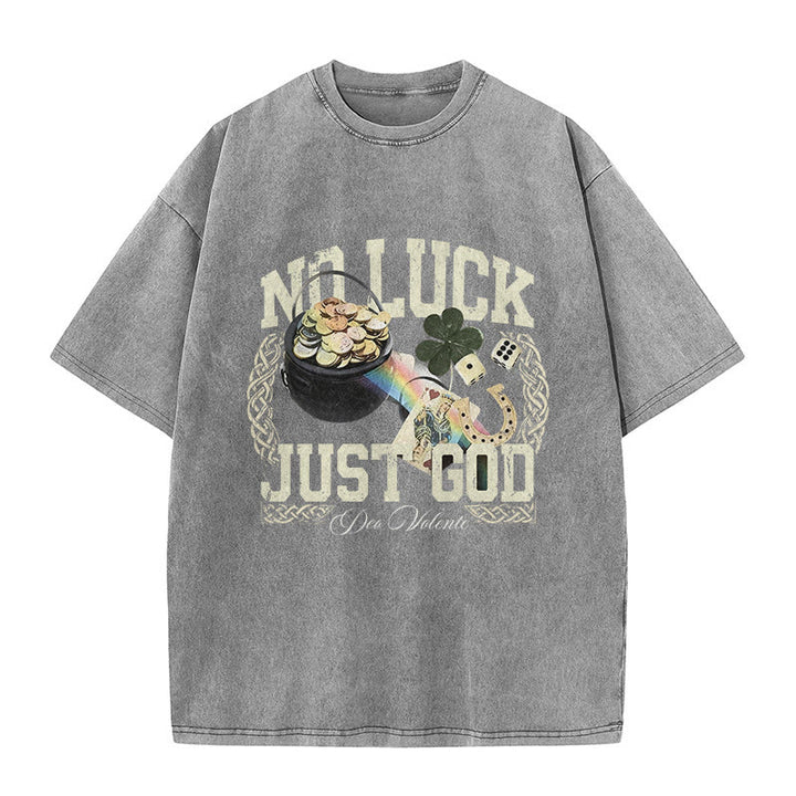 Christianartworkshop Kein Glück, nur Gott – Unisex-T-Shirt zum St. Patrick’s Day (vorgewaschen) - Grau - 5XL - image 5